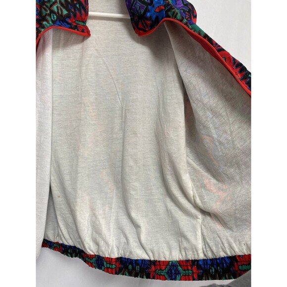 Vintage 90s Geometric Aztec Pattern Lightweight Windbreak Jacket Women’s XL - Picture 9 of 10